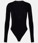 Боди с V-образным вырезом Balenciaga, черный - фото