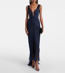 Шелковое платье Corinna с драпировкой Maria Lucia Hohan, темно-синий - фото 2