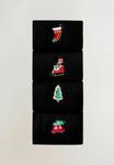 Носки Next MOTIF 4 PACK STANDARD, Christmas Icons/Mottled Black - фото 6