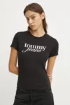 Хлопковая футболка Tommy Jeans, черный - фото