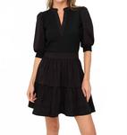 Элегантное платье Annabelle Mixed Media в черном цвете SIX/FIFTY - фото