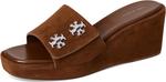 Туфли Tory Burch Women's Turnlock Wedge Sandal 60mm, Cognac Brown - фото 7