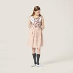 Вышитое платье из марокена MIU MIU, персиковый - фото 2