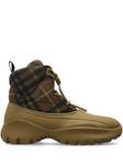 Клетчатые сапоги Burberry, зеленый - фото