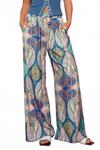 Пейсли принт широкие брюки в синих тонах Urban Daizy - фото