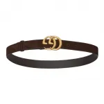 GUCCI Тонкий ремень GG Marmont, Brown - фото 6