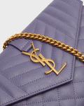 Стеганый клатч YSL с монограммой и конвертом Saint Laurent - фото 6