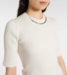 Топ из хлопковой смеси в рубчик Róhe, белый - фото 4