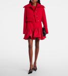 Мини-платье из твида и фая Patou, Scarlet Red - фото 6