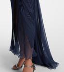 Шелковое платье Corinna с драпировкой Maria Lucia Hohan, темно-синий - фото 5