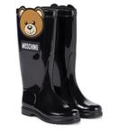 Резиновые дождевые сапоги Moschino Kids, черный - фото