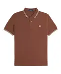 Рубашка-Поло с двойной отделкой Fred Perry, коричневый - фото
