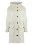 Однобортное пальто с капюшоном Moorer, белый - фото