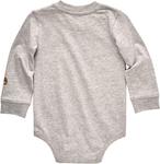 Carhartt Baby Girls' Long-Sleeve Bodysuit, Grey Heather - фото 2