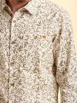 Хлопковая рубашка Bexwell Regular Fit с принтом листьев Brakeburn, Cream - фото 4