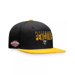 Мужская черно-золотая бейсболка Snapback Pittsburgh Penguins Fundamental с цветными блоками Fanatics, черный - фото