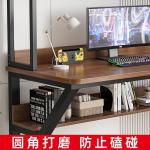 Компьютерный стол Xinmeikai 100x60 см с полками, черная рама, Mani gray - фото 6