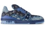 Кроссовки lv trainers 'blue black denim monogram' Louis Vuitton, синий - фото 2