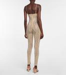 Комбинезон с кружевом и декором Stella McCartney, Nude - фото 3