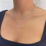 Посеребренное многослойное ожерелье с инициалами Adornia, Silver-B - фото 2