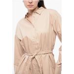 Платье-рубашка с длинными рукавами и поясом Woolrich, бежевый - фото 3