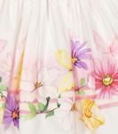 Юбка из хлопкового поплина с цветочным принтом Monnalisa, белый - фото 2