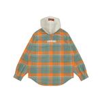 Рубашка By *A Bathing APE Check pattern Hooded Jacket Aape, серый - фото 4