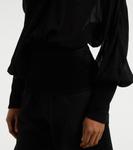 Драпированная блузка из жоржета Alaïa, Noir Alaia - фото 5