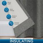 Комплект оконных штор eclipse Carter Draftstopper с люверсами Eclipse, серый - фото 4