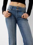 Джинсы Bootcut Bershka, синий деним - фото 3