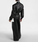 Укороченный кожаный бомбер Wardrobe.Nyc, черный - фото 3