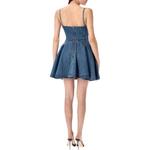 Джинсовое мини-платье с расклешенным подолом Self-portrait, синий - фото 6