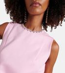 Мини-платье с вырезом, украшенным кристаллами Area, розовый - фото 4