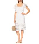 Платье крючком из хлопка Флоренс Anna Kosturova, белый - фото 2