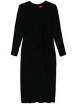 Carolina Herrera платье миди со складками, черный - фото