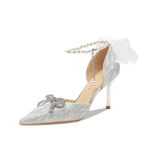 Ainer-cat Ainer cat Slim Heel High Heels 8cm Women's Silver - фото 3