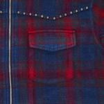 Рубашка Supreme Studded Shadow Plaid Zip Up Shirt, Navy - фото 3