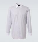 Рубашка из хлопкового твила в полоску Dunhill, серый - фото