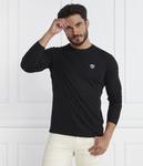 Лонгслив мужской Ea7 из вискозы с логотипом бренда, черный - фото 3