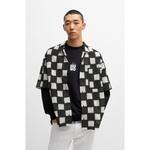 Рубашка свободного кроя с узором «клеточка» HUGO, черный - фото 3