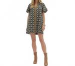 Мини-платье Chessa в зеленом цвете Entro, Green Multi - фото 4