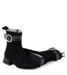 Расшитые замшевые ботильоны Monnalisa, черный - фото 6