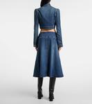 Короткий джинсовый жакет Alaïa, Bleu Delave - фото 3