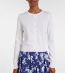 Шелковый и хлопковый кардиган Carolina Herrera, белый - фото 5