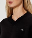 Толстовка женская Calvin Klein Jeans хлопковая короткая, черный - фото 4