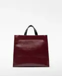 Большая кожаная сумка-шоппер Adolfo Dominguez, гранатовый - фото 3