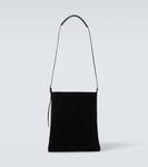 Сумка-почтальон из замши Dries Van Noten, Black - фото