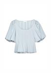 Блуза NA-KD PLEATED PUFF SLEEVE, Light Blue/Blue - фото 6