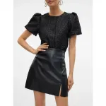 Юбка Vero Moda Nelly high waist short skirt, черный - фото 5