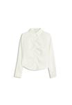 Блуза Bershka Button-down blouse, White - фото 4
